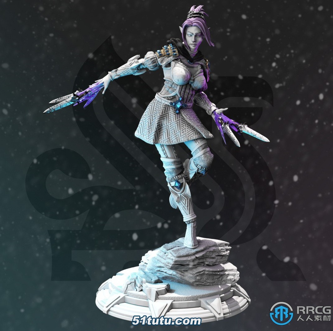 高级暗夜精灵游侠游戏角色雕塑3d打印模型