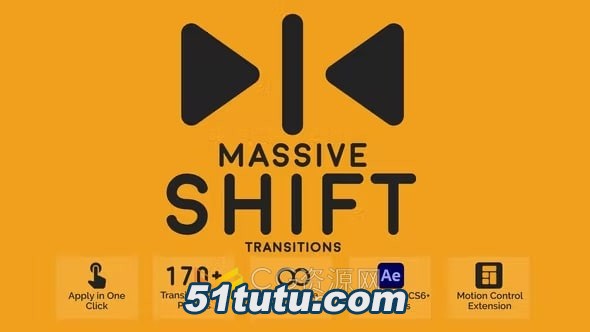 massive shift transitionsae脚本预设包170种切割分屏效果转场