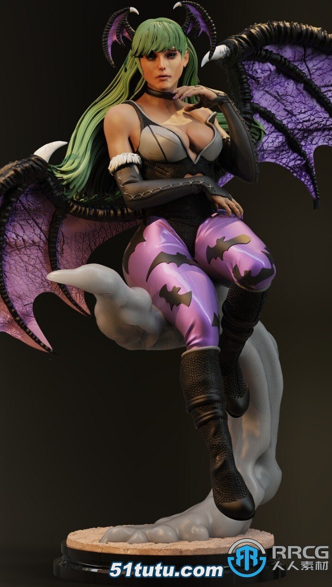 莫莉卡·安斯兰特坐姿造型《恶魔战士》游戏角色雕塑3d打...