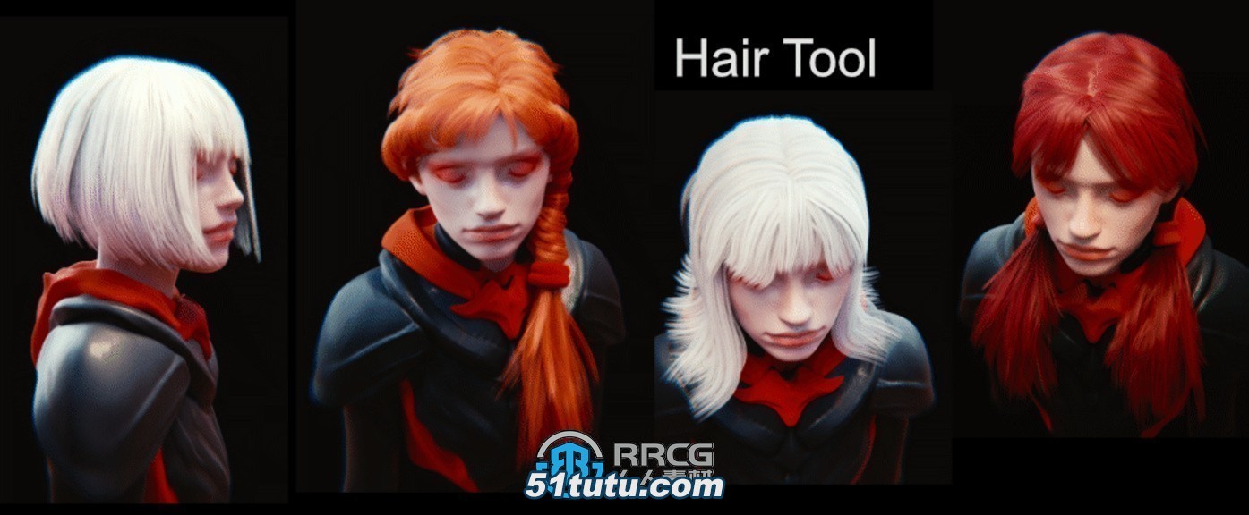 hair tool头发建模制作blender插件v4.0.2版 + 附资料库