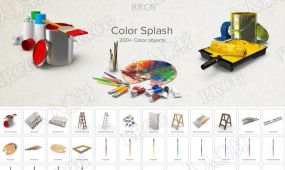 200组颜料调色板画笔绘画色彩相关psd模板平面素材合集