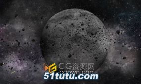 月球小行星3d场景宇宙围绕碎石空间动画视频素材下载