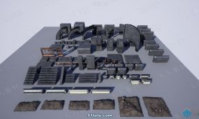 100种高质量模块化废墟环境unreal engine游戏素材资源
