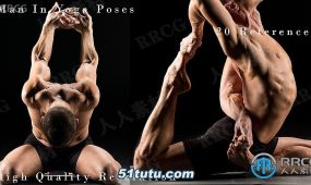 20张男性瑜伽运动姿势造型高清参考图合集