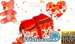 浪漫情人节巧克力礼盒惊喜礼物展示动画ae模板