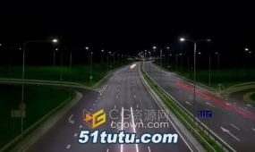 夜间高速公路延时拍摄4k分辨率实拍视频素材