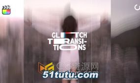 glitch transitions fcpx插件15种故障特效视频转场效果