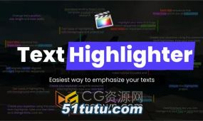 highlight texts – explainer fcpx插件36个高亮突出显示文字标题...