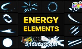 energy elements fcpx插件能量闪光图形动画元素与转场