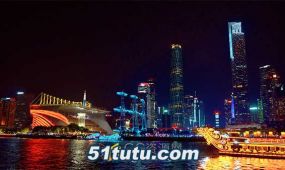 广州塔cbd城市珠江繁华夜景实拍视频素材