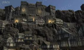 中世纪城堡小镇游戏场景unity游戏素材资源