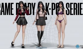 韩系风格亚洲可爱女孩角色unreal engine游戏素材资源