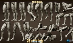26组逼真男性腿部姿势动作3d模型合集