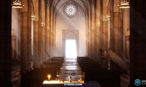中世纪教堂建筑环境场景unreal engine游戏素材资源