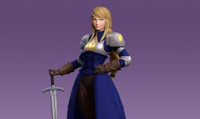 最终幻想游戏角色神圣骑士阿格莉亚丝雕刻3d打印模型