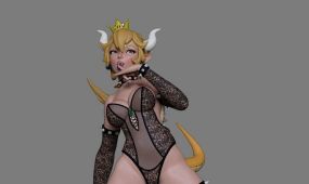 蕾丝库巴公主马里奥游戏角色雕刻3d打印模型