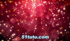 雪花金色星星落下粒子动画喜庆圣诞节背景视频素材
