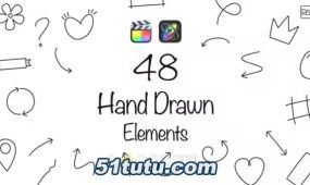 hand drawn elements fcpx插件48种手绘线条元素