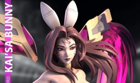 虚空之女卡莎兔女郎装扮英雄联盟游戏角色雕塑3d打印模型