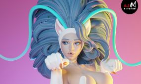 猫娘猫女恶魔战士游戏角色菲莉西亚雕塑3d打印模型