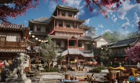 日本封建时代建筑景观环境场景unreal engine游戏素材资源