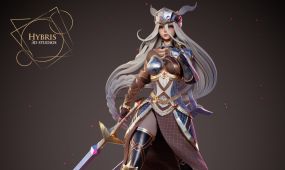 蕾娜斯瓦尔基里北欧女神游戏角色雕塑3d打印模型