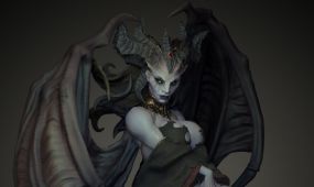 莉莉丝lilith坐姿《暗黑破坏神4》游戏角色雕塑3d打印模型