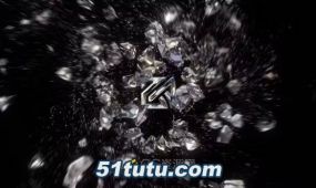 ae模板-水晶钻石分裂碎块动画演绎珠宝品牌时尚工作室logo
