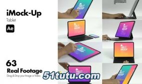 imock-up tablet ae模板63组ipad平板电脑操作动画合成场景视频