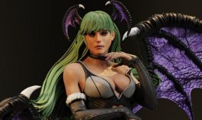 莫莉卡·安斯兰特坐姿造型《恶魔战士》游戏角色雕塑3d打...