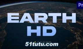 宇宙空间3d地球背景品牌宣传文字动画-pr模板