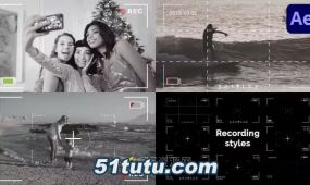 ae模板-视频录制模式镜头对焦取景器界面屏幕拍摄录制框...