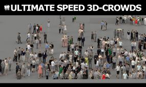 1000组逼真各类姿势造型场景预制人群3d模型合集