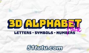 3d字母动画数字和符号排版标题-ae模板