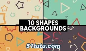 10个几何形状背景动画免费下载ae模板