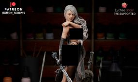 库顿银发女战士《虚空种子的记忆》人物角色雕塑雕刻3d模型