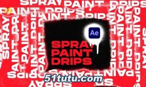 ae模板-涂鸦喷漆滴落过渡spray paint drips transitions vol. 1