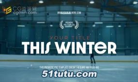 5个冬季主题电影片名片尾标题-pr模板