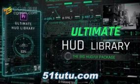 ultimate hud library未来图形元素技术图标加载器地图动画-pr模板