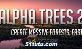 blender插件alpha trees pro v2.3.3快速渲染大量森林树木