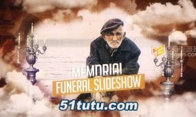 追悼会英雄人物生平回忆相册葬礼纪念视频-ae模板