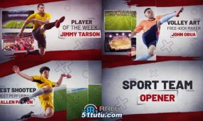 足球运动类体育节目片头宣传动画ae模板