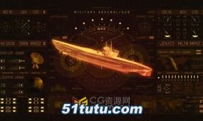 hud军事信息图全息军用潜艇科技元素-ae模板