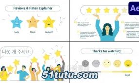 客户反馈客户满意度调查服务评级五星好评动画场景-ae模板