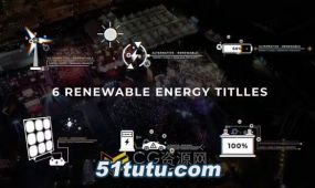 ae模板-绿色清洁可再生能源图标动画标题
