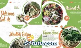 新鲜蔬菜水果健康绿色食品菜单广告视频-ae模板