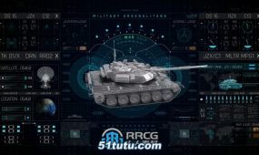 50组军用坦克hud平视显示元素创意动画ae模板