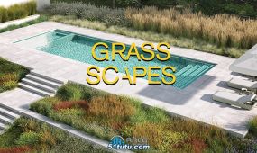 grass scapes逼真自然草木植物草地草景blender插件