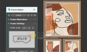 3ds max插件自动生成照片相框工具frame maker v1.11