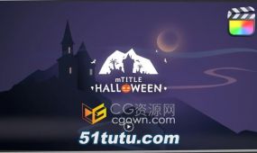 fcpx插件30个万圣节主题文字标题+5组背景动画mtitle halloween